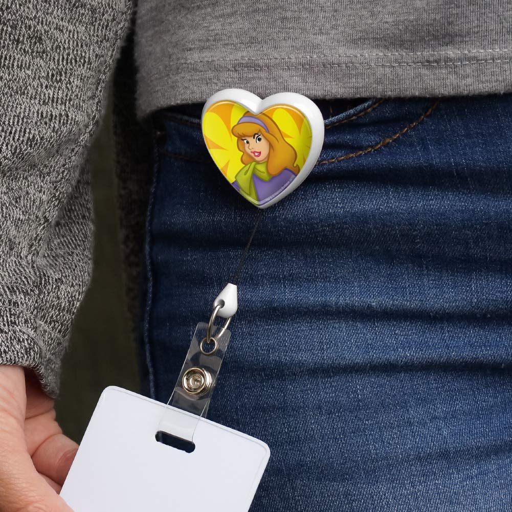 Scooby Doo Daphne Character Heart Lanyard Retractable Reel Badge ID Card Holder - Fun Cartoon Accessory for Work, School & Events | Official Licensed Merchandise