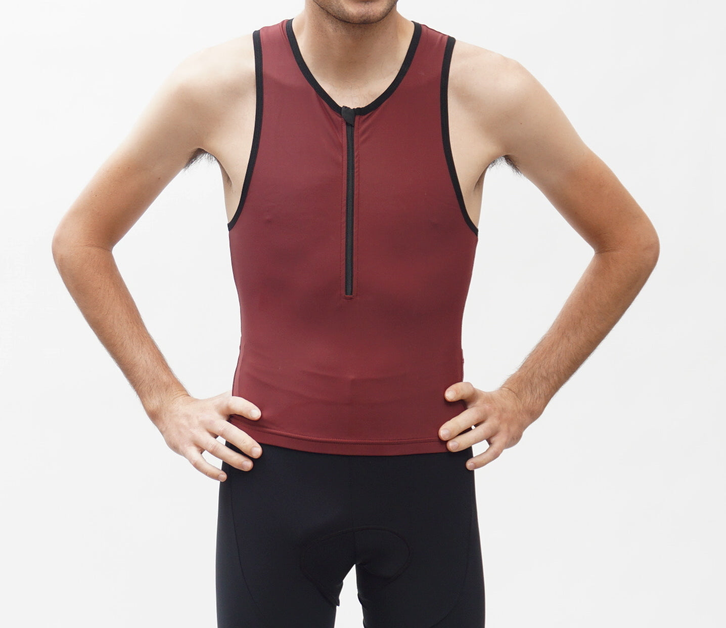 Burgundy Tri Top for Women - Sexy Workout Crop Top - Gym, Yoga & Running Activewear - Plus Size & Regular Fit - Breathable & Stretchy Fabric