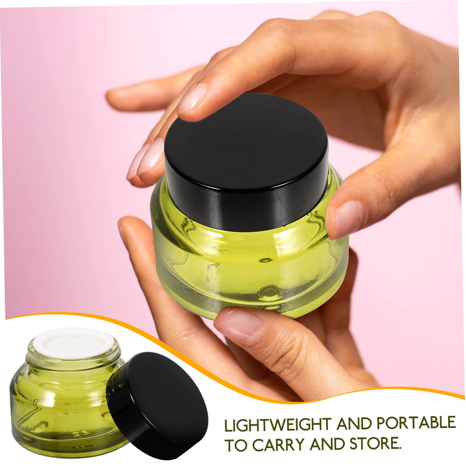 Minkissy 5-Pack 30g Refillable Travel Bottles - Leak-Proof Olive Jars for Toiletries, Makeup, Cream, Lotion & Jewelry Storage | Perfect for TSA Carry-On, Gym Bag & Vacation Essentials (No Edge Design)