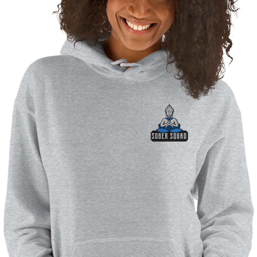 Sober Squad Embroidered Unisex Hoodie - Comfortable Pullover Sweatshirt for Men & Women - Perfect for Casual Wear, Recovery Support & Everyday Outfits