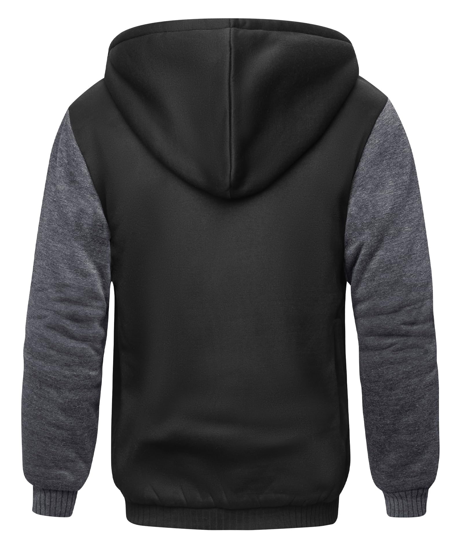 Men's Heavyweight Fleece Full Zip Hoodie - Thick Sherpa Lined Hooded Jacket for Winter | Warm Outdoor Workwear & Casual Streetwear