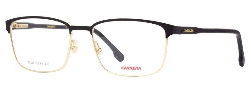 Carrera 262 02M2 00 Black Gold Rectangular Men's Eyeglasses - Stylish Prescription Glasses for Men, Trendy Square Frame for Work & Daily Wear