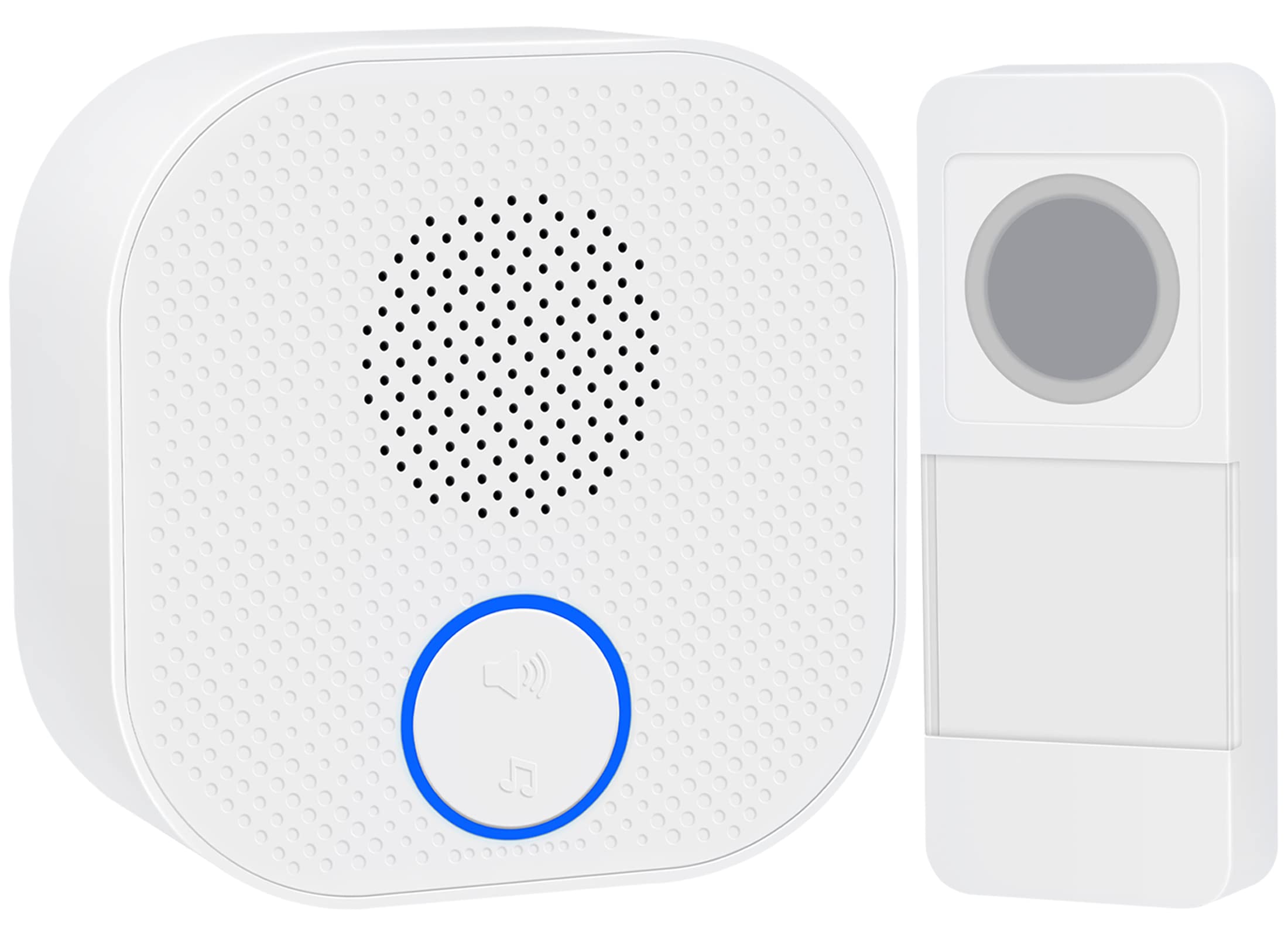 SURNICE Mini Wireless Doorbell Kit - Long Range Waterproof Plug-In Door Chime with 1 Push Button & 1 Receiver for Home, Office, Apartment (White) | Ideal for Front Door, Backyard, Gate & Business Entry Alerts