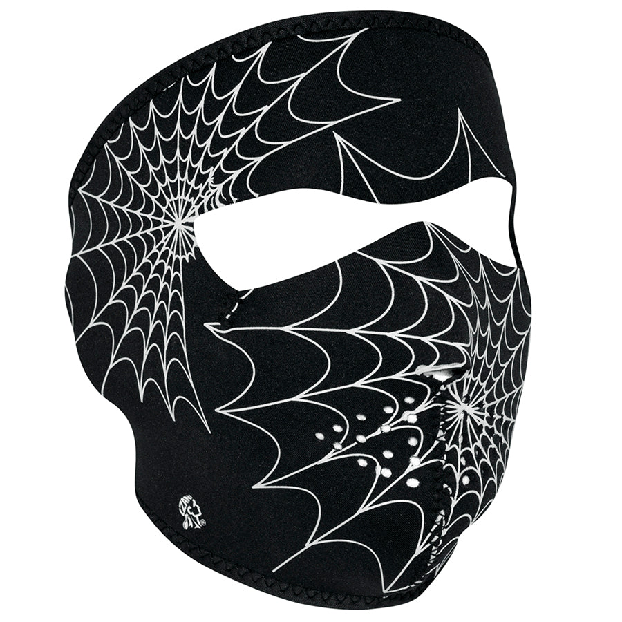 Glow-in-the-Dark Spider Web Full Face Mask - Halloween Costume Accessory for Spooky Parties & Cosplay