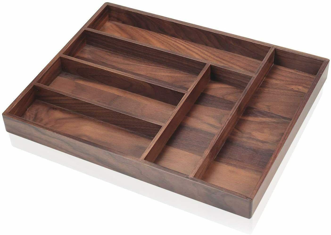 Wooden Flatware Organizer for Kitchen Drawers - Utensil & Cutlery Storage Solution | Perfect for Organizing Spoons, Forks, and Knives in Your Kitchen Cabinets