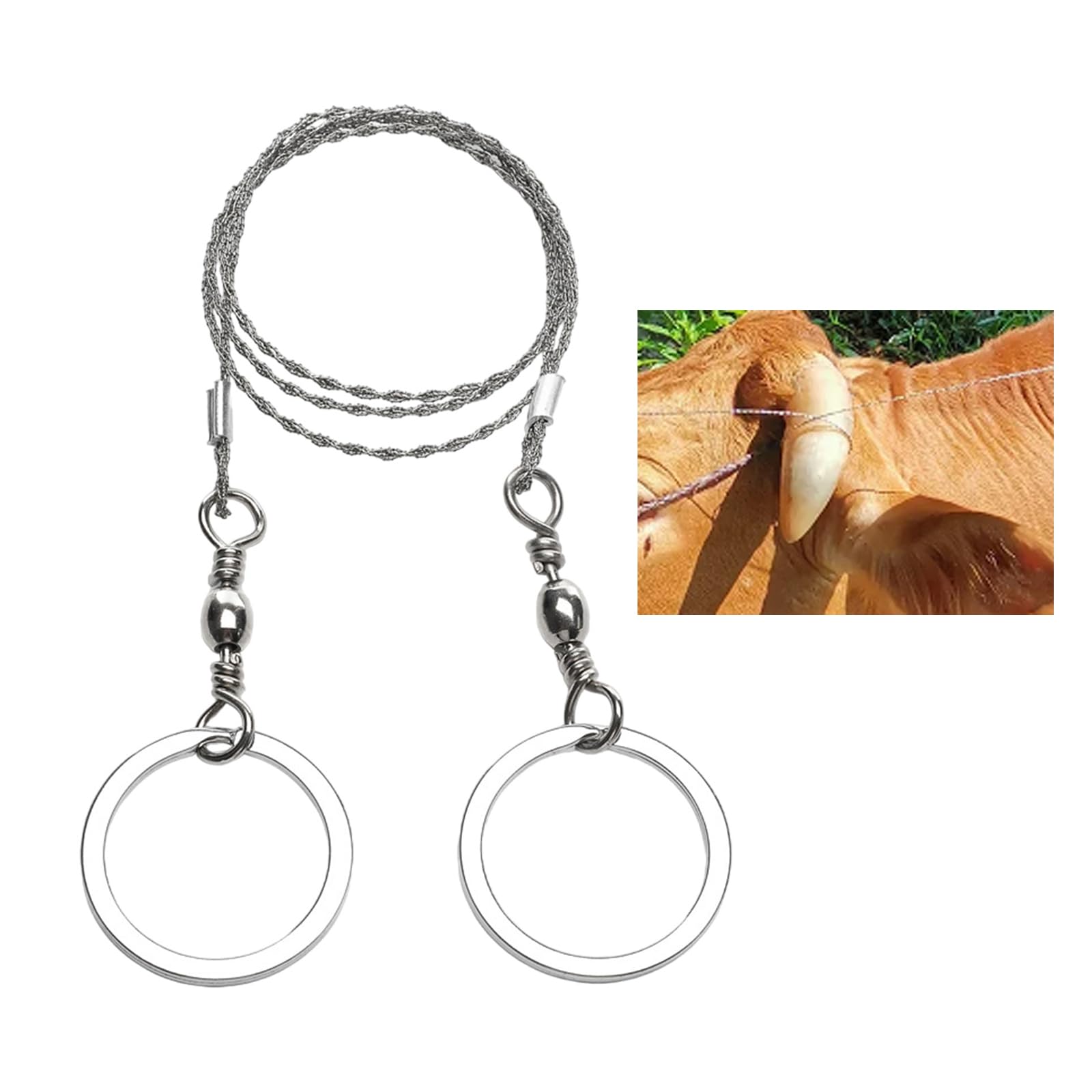 GMBYLBY Livestock Horn Cutting Saw – Heavy Duty Cable Saw for Cattle & Sheep Horn Trimming – Durable & Reliable Horn Maintenance Tool – Perfect for Farm, Ranch, and Veterinary Use