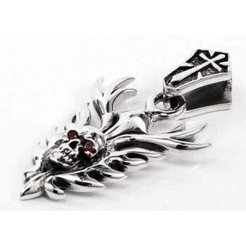 Sterling Silver Flame Blade Skull Biker Pendant Necklace for Men - Gothic Punk Jewelry for Motorcycle Riders & Rock Music Fans - Perfect for Biker Gangs, Concerts & Edgy Fashion