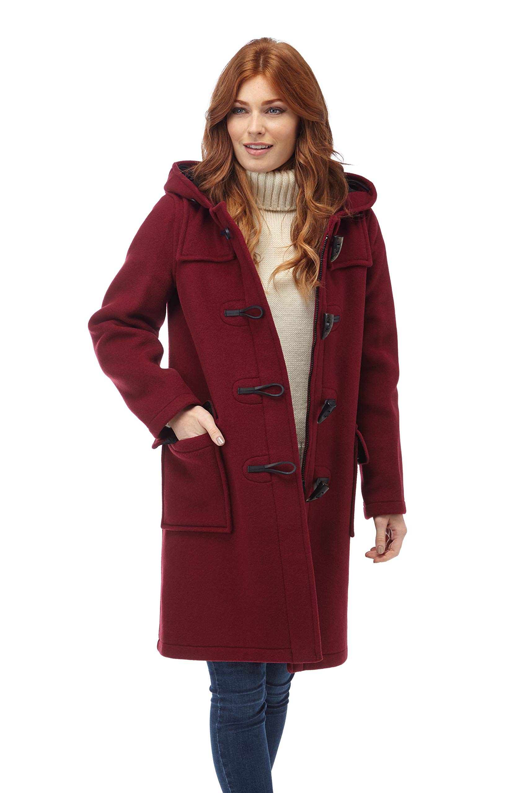 Original Montgomery Women's Duffle Coat - Classic Toggle Front Wool Coat for Winter - Perfect for Work, Travel & Outdoor Adventures
