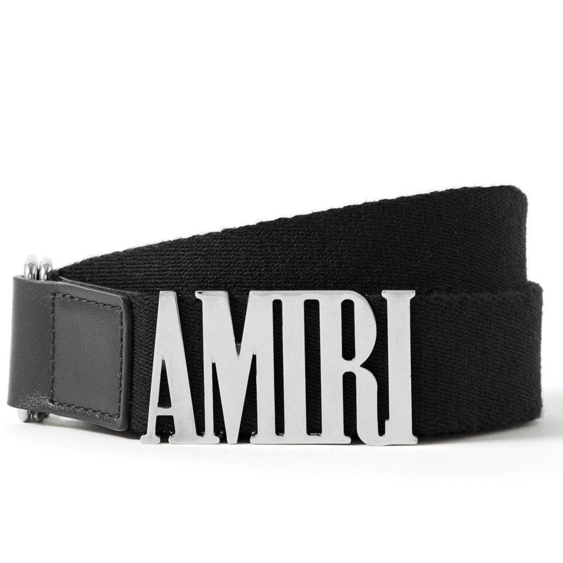 Amiri Silver Logo Belt for Men - Genuine Leather Designer Belt with Silver Metal Buckle - Perfect for Jeans, Pants & Casual Outfits