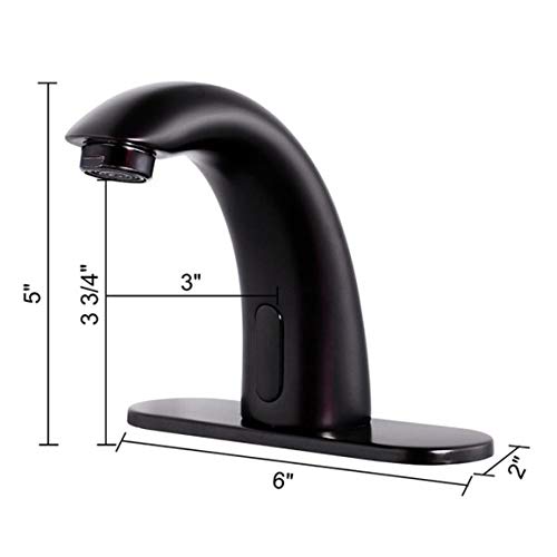 Luxury Lenox Automatic Sensor Faucet - Touchless Cold Water Faucet with Oil Rubbed Bronze Finish for Bathroom & Kitchen - Modern Hands-Free Faucet for Hygienic Washing, Perfect for Home, Restaurant, and Public Restrooms