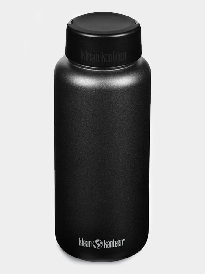 Klean Kanteen 40oz (1182ml) Wide Mouth Stainless Steel Water Bottle with Loop Cap - Leak Proof, BPA Free for Hiking, Gym & Outdoor Activities