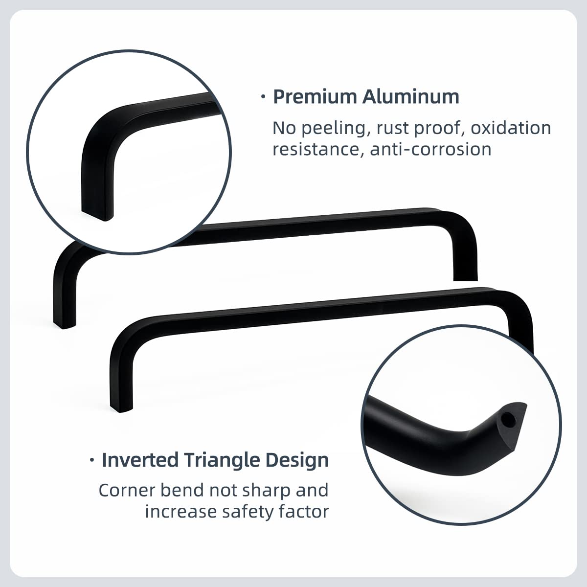 5 Pack Black Cabinet Pulls 6-1/4