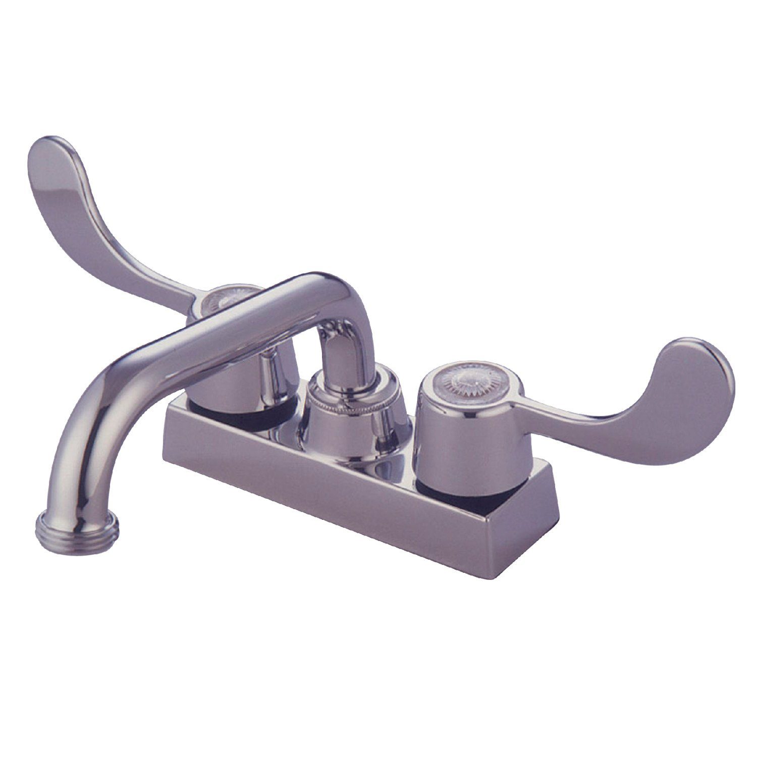 Double Handle 2 Hole Deck Mount Laundry Faucet - Brushed Nickel Utility Sink Faucet for Washing Machine & Laundry Room - Heavy Duty Cold and Hot Water Mixer Valve for Basement, Garage or Utility Room