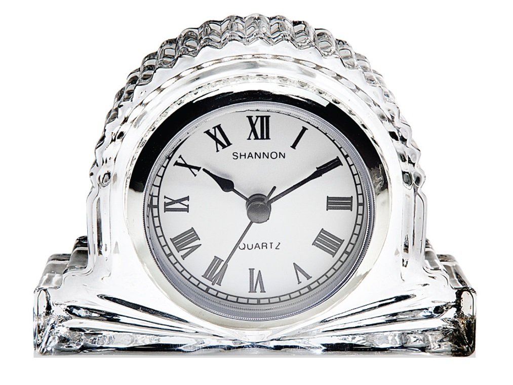 Godinger Elegant Crystal Mantle Clock - Classic Desk & Tabletop Clock for Home, Office, and Gift Giving - Perfect for Living Room Decor, Wedding Anniversary Present, and Executive Desk Accessory
