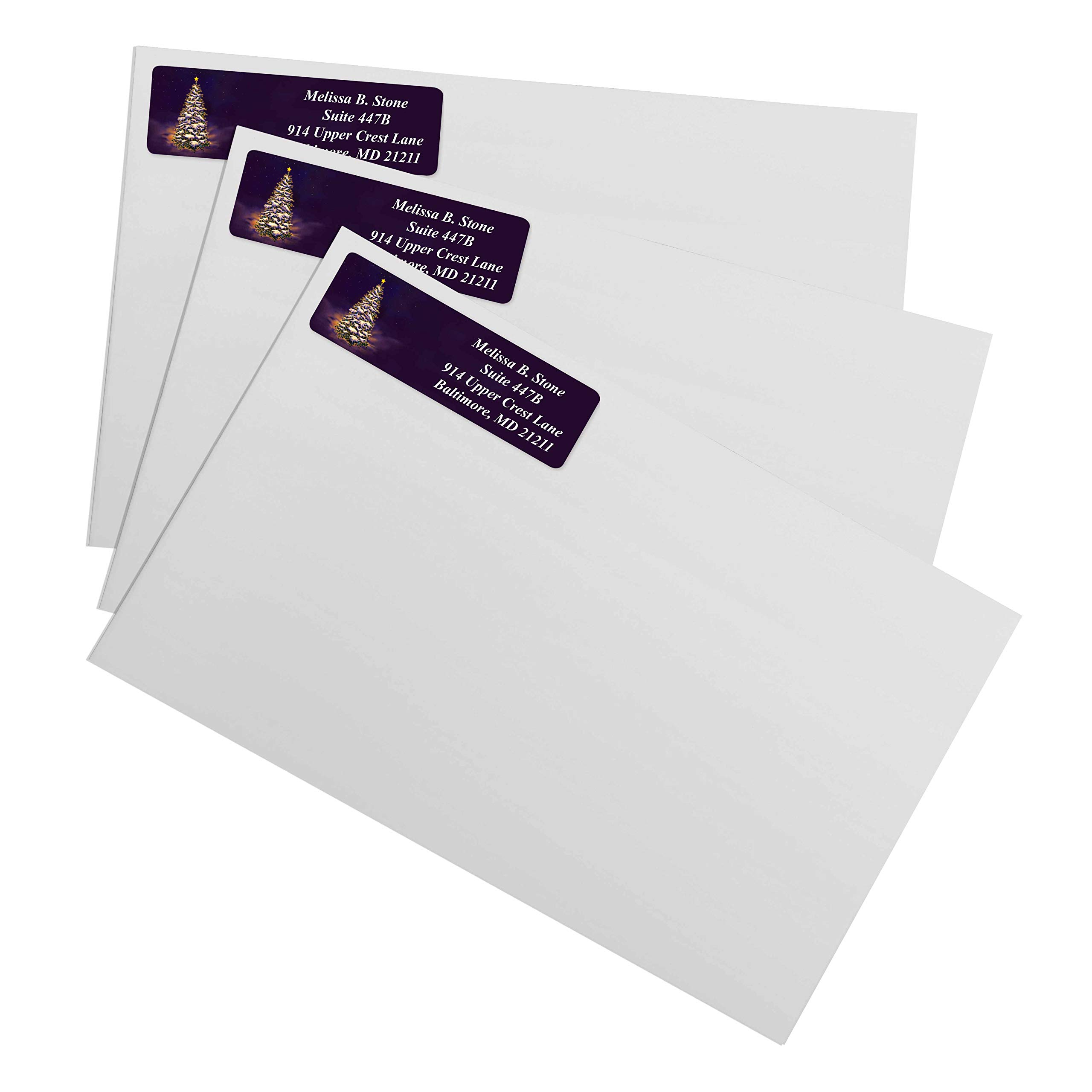 Winter Tree Rolled Address Labels with Dispenser - Perfect for Holiday Mail