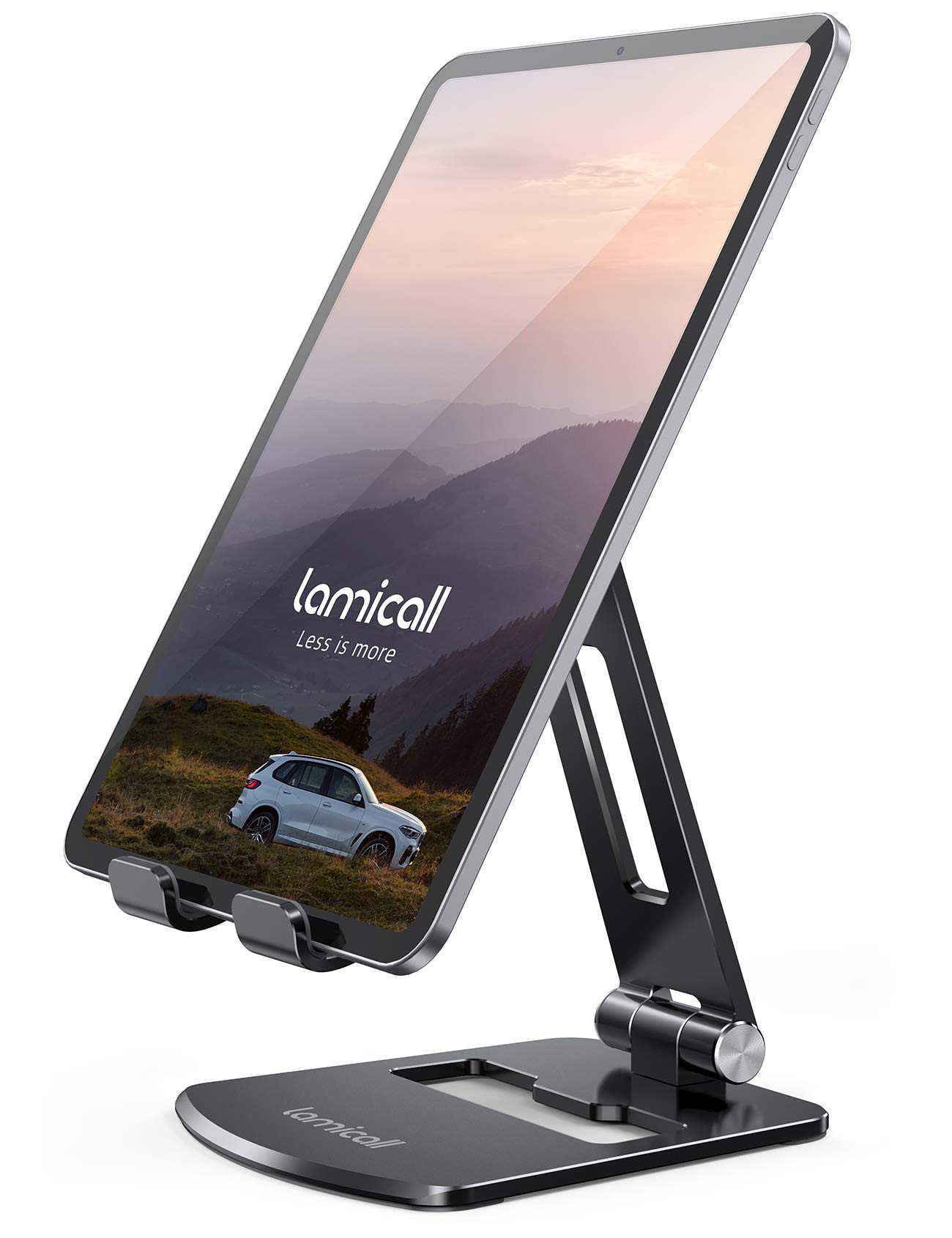 Lamicall Adjustable Tablet Stand Holder - Foldable & 360° Rotating Desktop Dock for iPad Pro 11/12.9, iPad Mini/Air, Kindle, Samsung Tabs (4.7