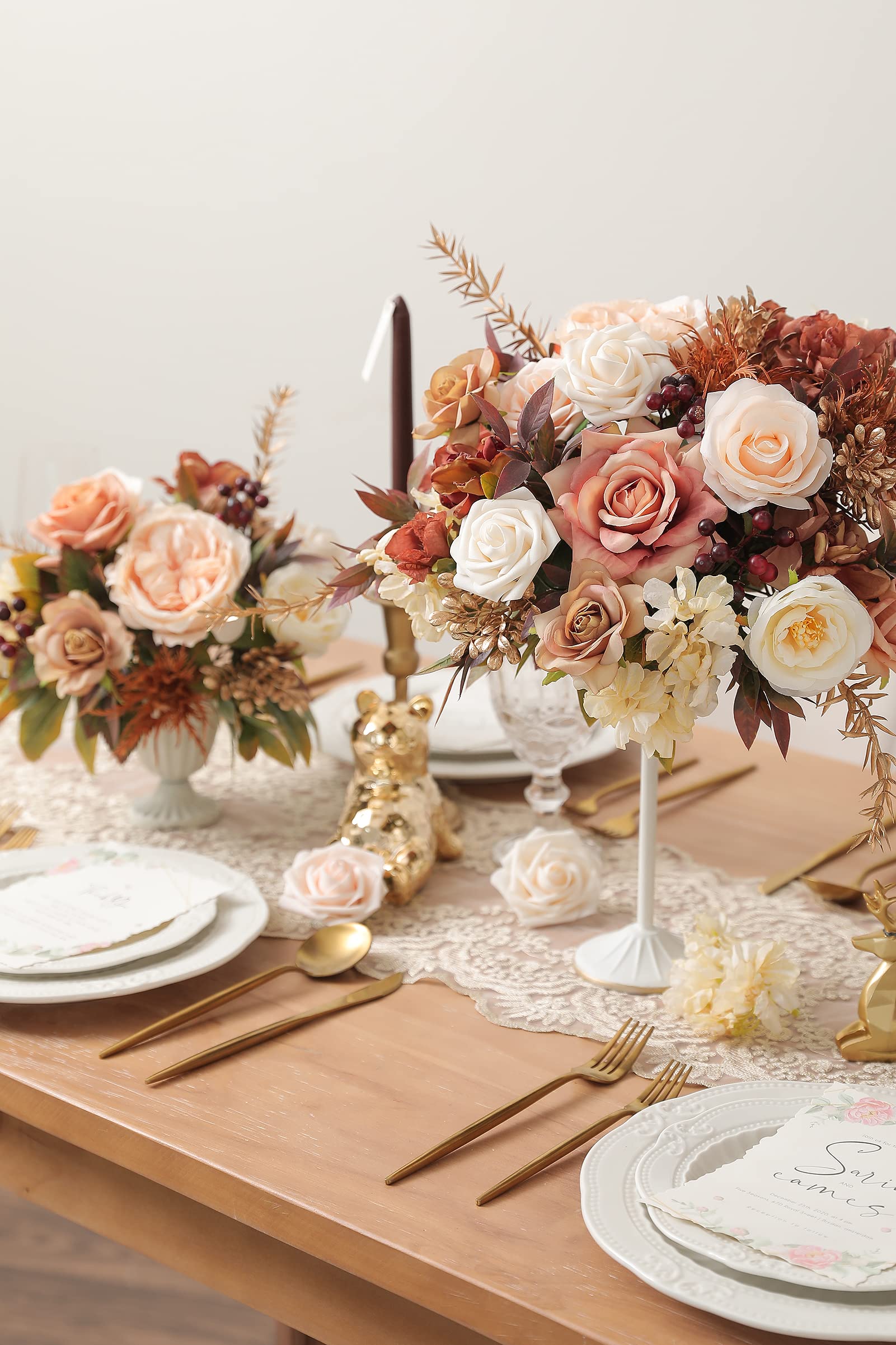 YYHUAWU Artificial Flowers Combo Set - Fake Flower Leaf Box with Stems for DIY Wedding Bouquets, Centerpieces, Flower Arrangements - Home Decor, Baby Shower & Party Decorations (Blush Pink) - Perfect for Wedding Centerpieces, Table Decor, and Home Styling