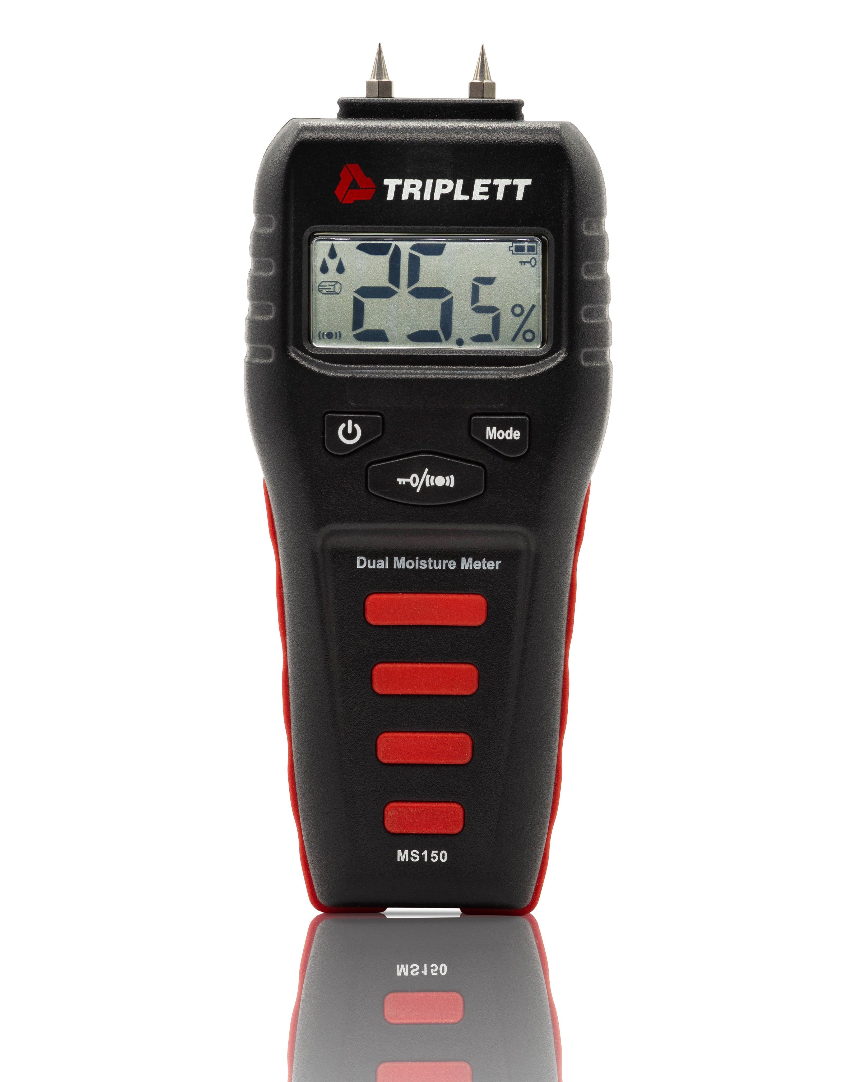 Pin & Pinless Moisture Meter for Wood & Building Materials - 1.5% to 50% Pin Mode, 6% to 99.9% Pinless Mode with Audible Alert - Perfect for Flooring, Drywall & Lumber Inspection (MS150)