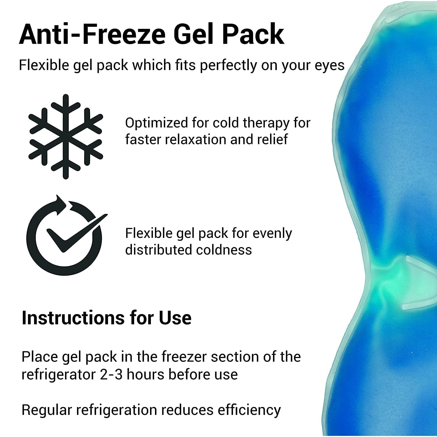 BoldHealth Cooling Gel Eye Mask for Dark Circles & Dry Eyes - Pain Relief, Redness Reduction | Reusable Stretchable Eye Patches for Women & Men | Perfect for Work, Travel & Relaxation
