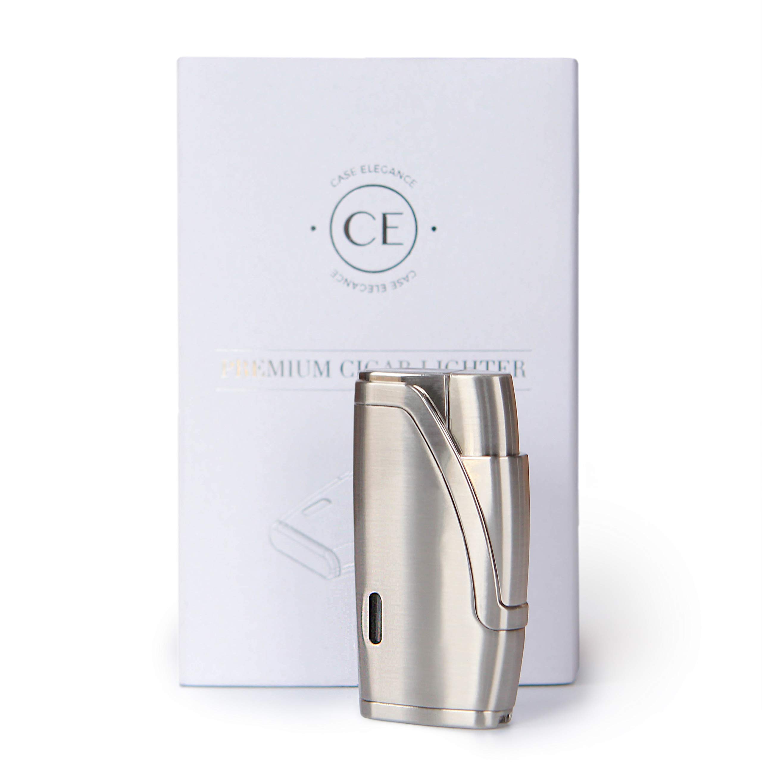 Premium Renzo Glass Top Humidor Set with Cigar Lighter & Cutter - Luxury Travel Case Bundle for Cigar Aficionados | Perfect for Home, Office & Gifting