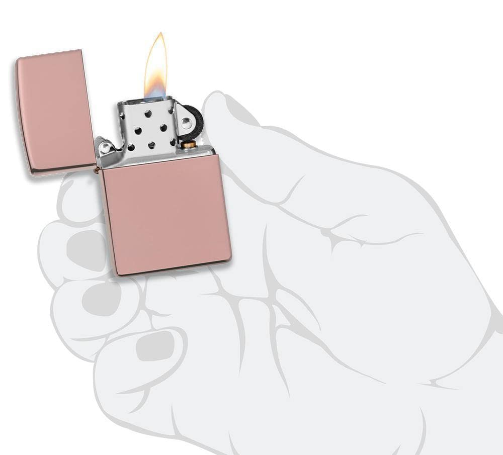 Personalized Engraved Zippo Windproof Lighter - Rose Gold 49190 with Custom Message, Perfect for Gifts, Collecting & Outdoor Adventures