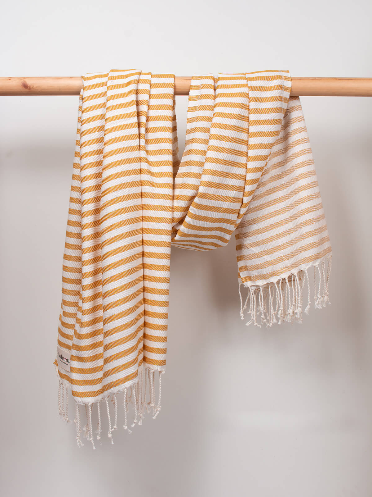 Sorrento Hammam Towel - Premium Turkish Cotton Bath Towel, Mustard Yellow - Perfect for Beach, Spa, Yoga & Travel