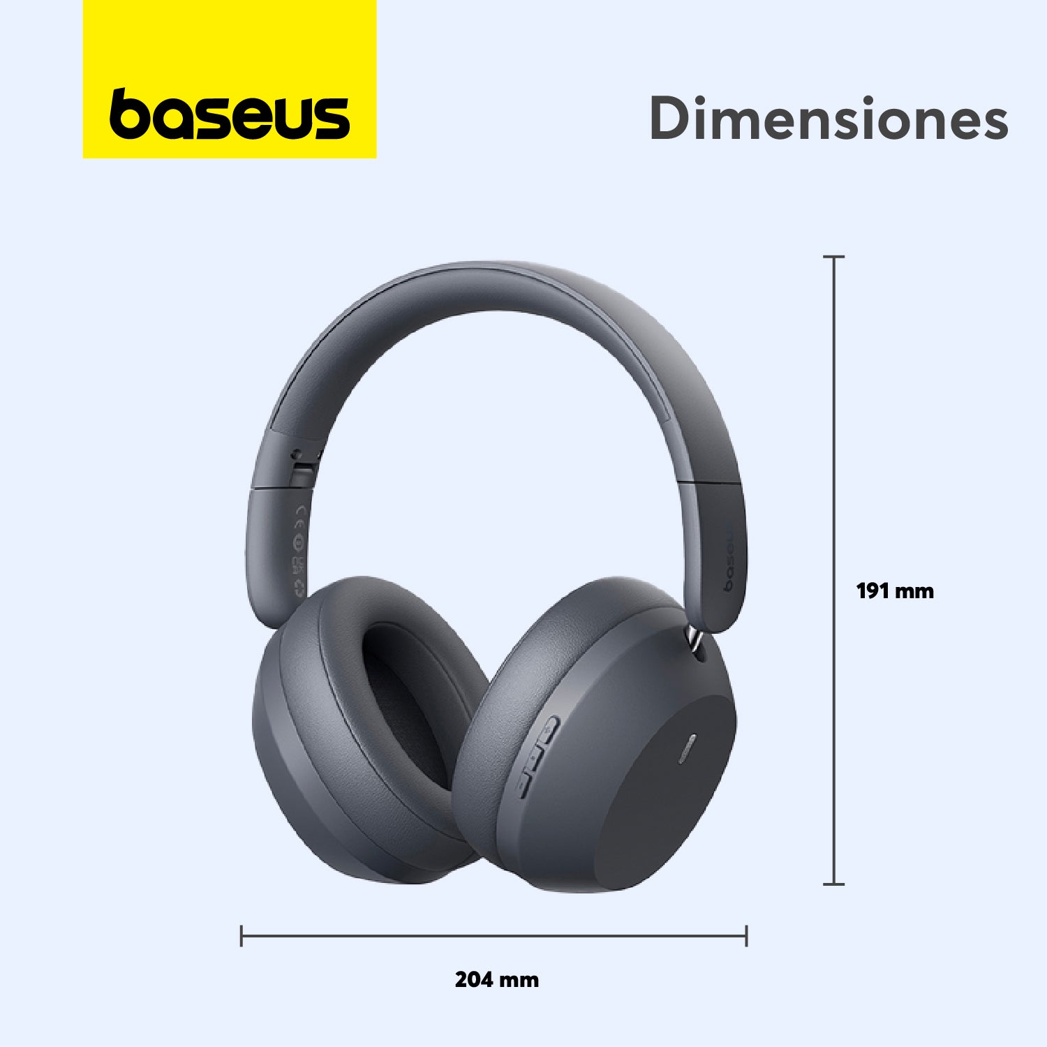 Baseus Bass 35 Max Wireless Bluetooth Headphones with Deep Bass - Gray | Perfect for Gym, Travel & Workout