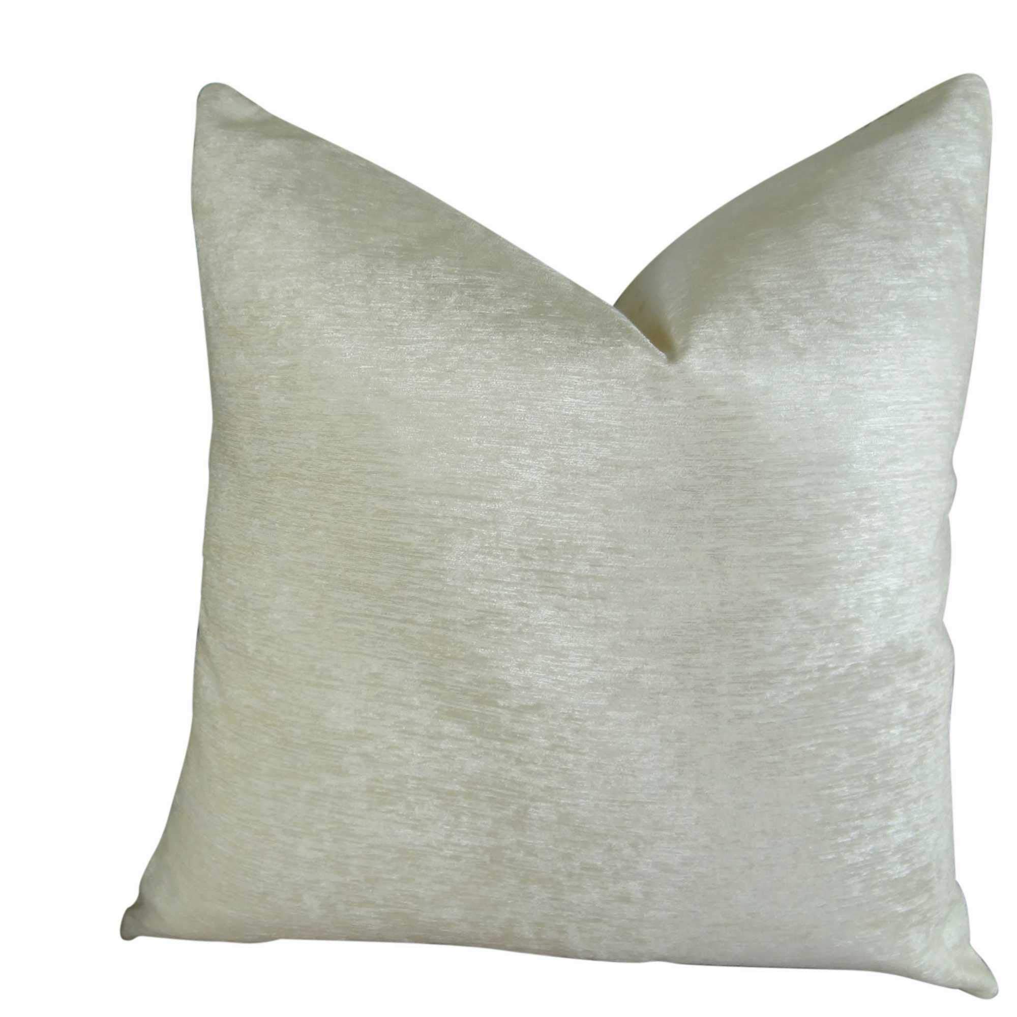 Plutus Chic Stripe Aloe Handmade Throw Pillow 12x20 Inches - Light Blue Green Cream Decorative Cushion for Sofa, Bed, Living Room & Nursery