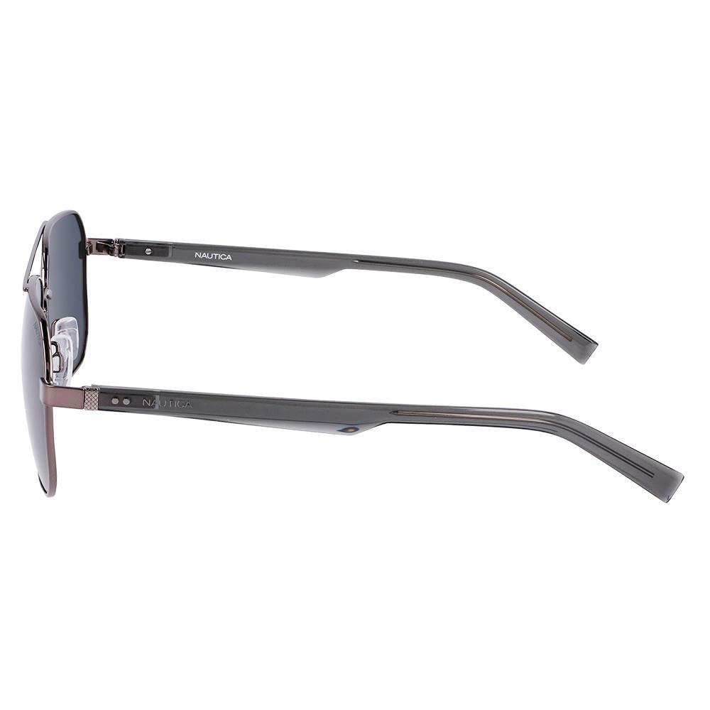 NAUTICA N 5143 S 033 Gunmetal Polarized Sunglasses for Men & Women - UV Protection, Fashion Aviator Style - Perfect for Driving, Beach & Outdoor Activities