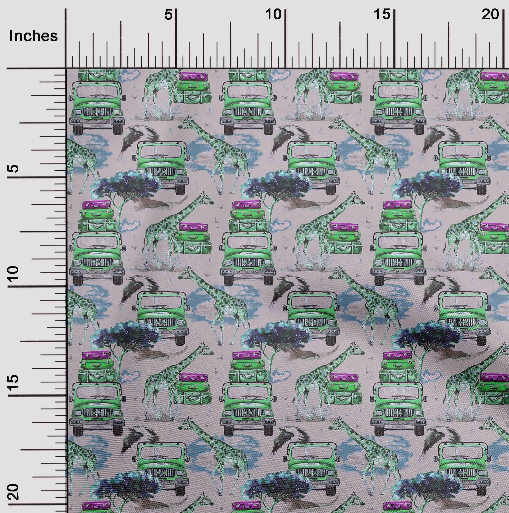 Premium Cotton Silk Blend Fabric - Light Purple Kids Safari Print for Quilting & Sewing - 42 Inch Wide by The Yard | Perfect for DIY Quilts, Children's Clothing & Home Decor Projects