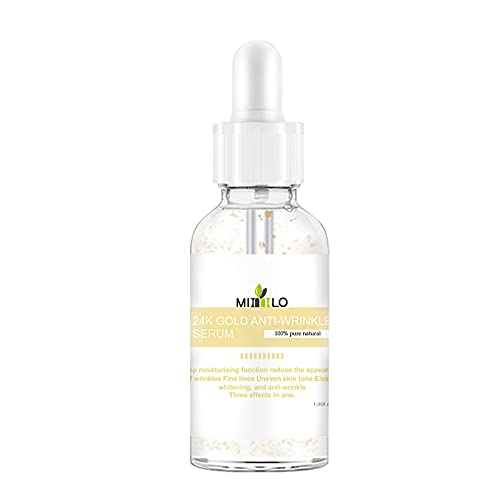 24K Gold Whitening Solution 30ml - Original Leaf Gold Serum for Men's Face Care - Deep Moisturizing & Brightening Skin Treatment - Perfect for Daily Skincare Routine & Anti-Aging Regimen