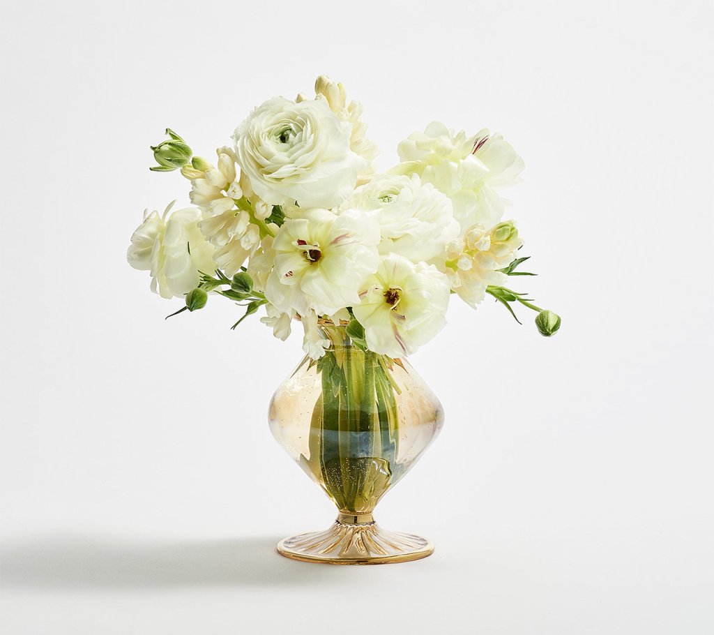 Champagne Scallop Bud Vase - Elegant Floral Centerpiece for Weddings, Home Decor & Table Settings