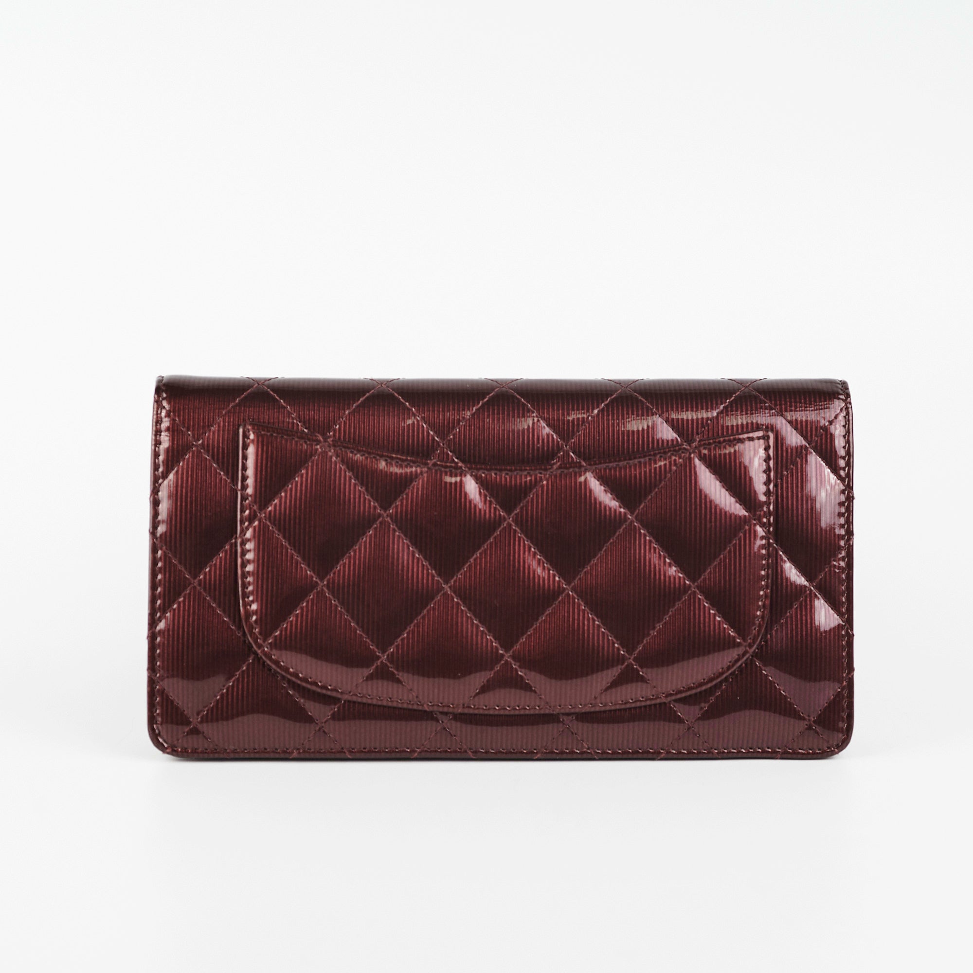 Chanel Long Wallet in Patent Burgundy Leather - Luxury Women's Wallet for Everyday Use & Special Occasions
