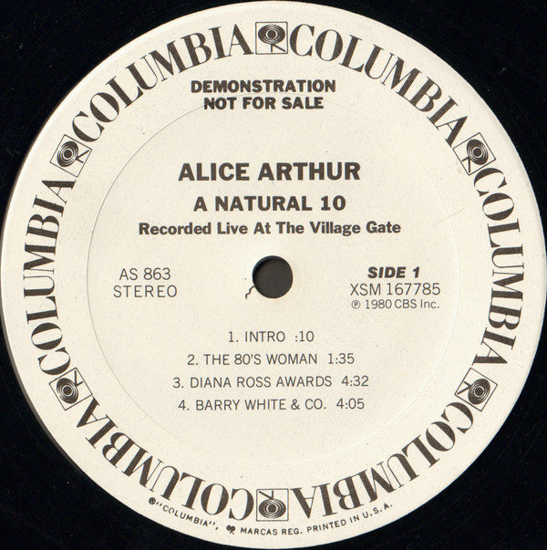 Alice Arthur - A Natural 10 LP Vinyl Record (Promo, Sampler, VG+ Condition) - Perfect for Vintage Music Collectors & Audiophiles