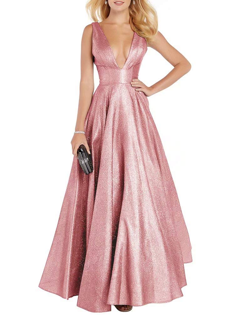 Elegant Long Glittery Satin Prom Dress for Women - Hot Pink Formal Evening Gown Size 14 | Perfect for Homecoming, Wedding Guest & Special Occasions