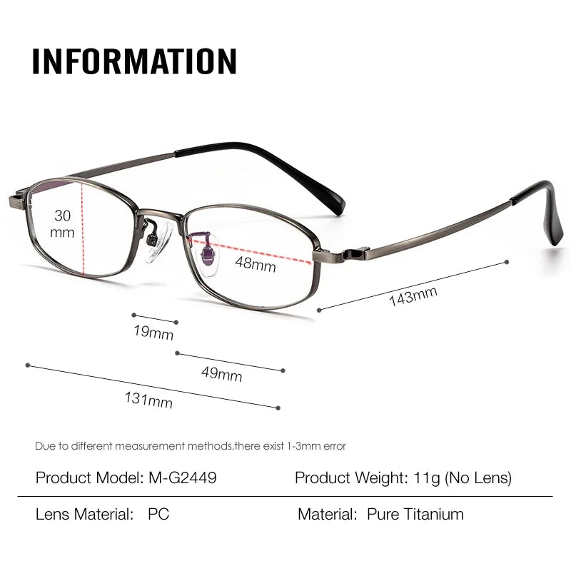 Aror Women's Full Rim Small Oval Square Titanium Eyeglasses Frame - Lightweight Durable Titanium Glasses for Women, Fashionable Square Eyewear for Work, Reading & Everyday Use
