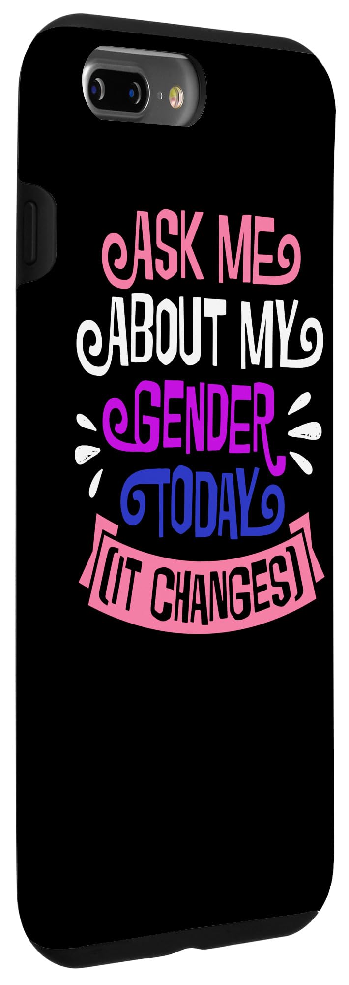 iPhone 7 Plus/8 Plus Genderfluid Pronoun Phone Case - LGBTQ+ Pride Protective Cover for Apple iPhone 7 Plus & 8 Plus - Perfect for Gender Identity Expression & Daily Use