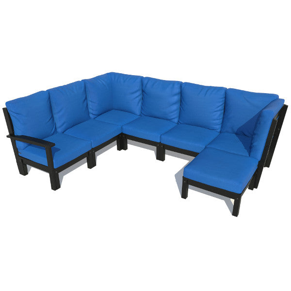 Custom 7-Piece Deep Seating Sectional Sofa Set with Ottoman - Modern L-Shaped Couch for Living Room, Family Room & Lounge Areas
