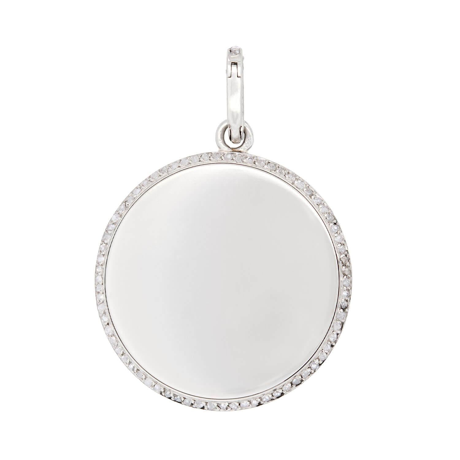 Edwardian Platinum Diamond Disc Pendant Necklace - Vintage Jewelry for Women - Perfect for Weddings, Anniversaries & Special Occasions