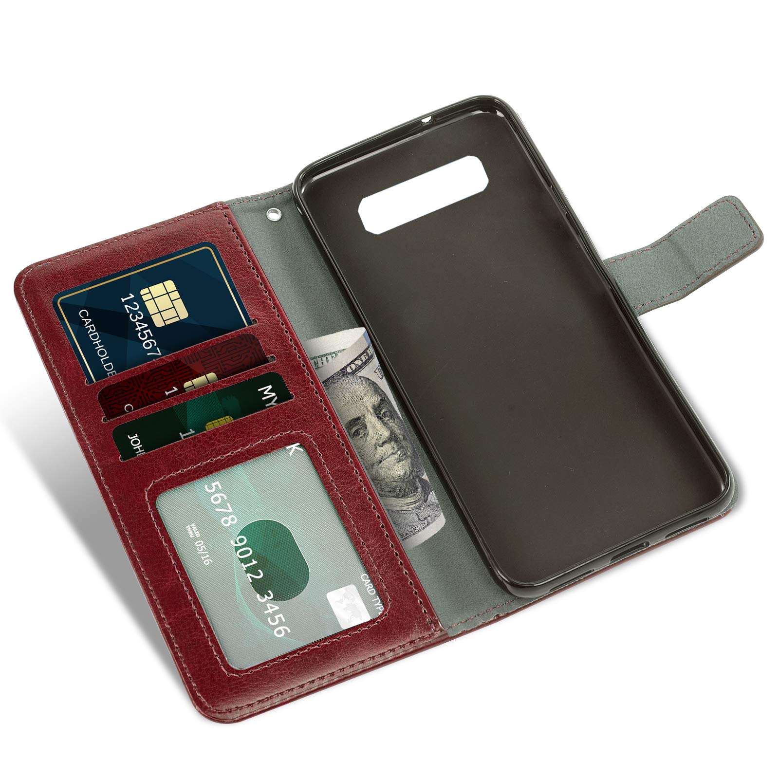 Asuwish Samsung Galaxy S10 Plus Wallet Case with Tempered Glass Screen Protector - Flip Cover Card Holder for Galaxy S10+ (Brown) | Perfect for Business, Travel & Everyday Protection
