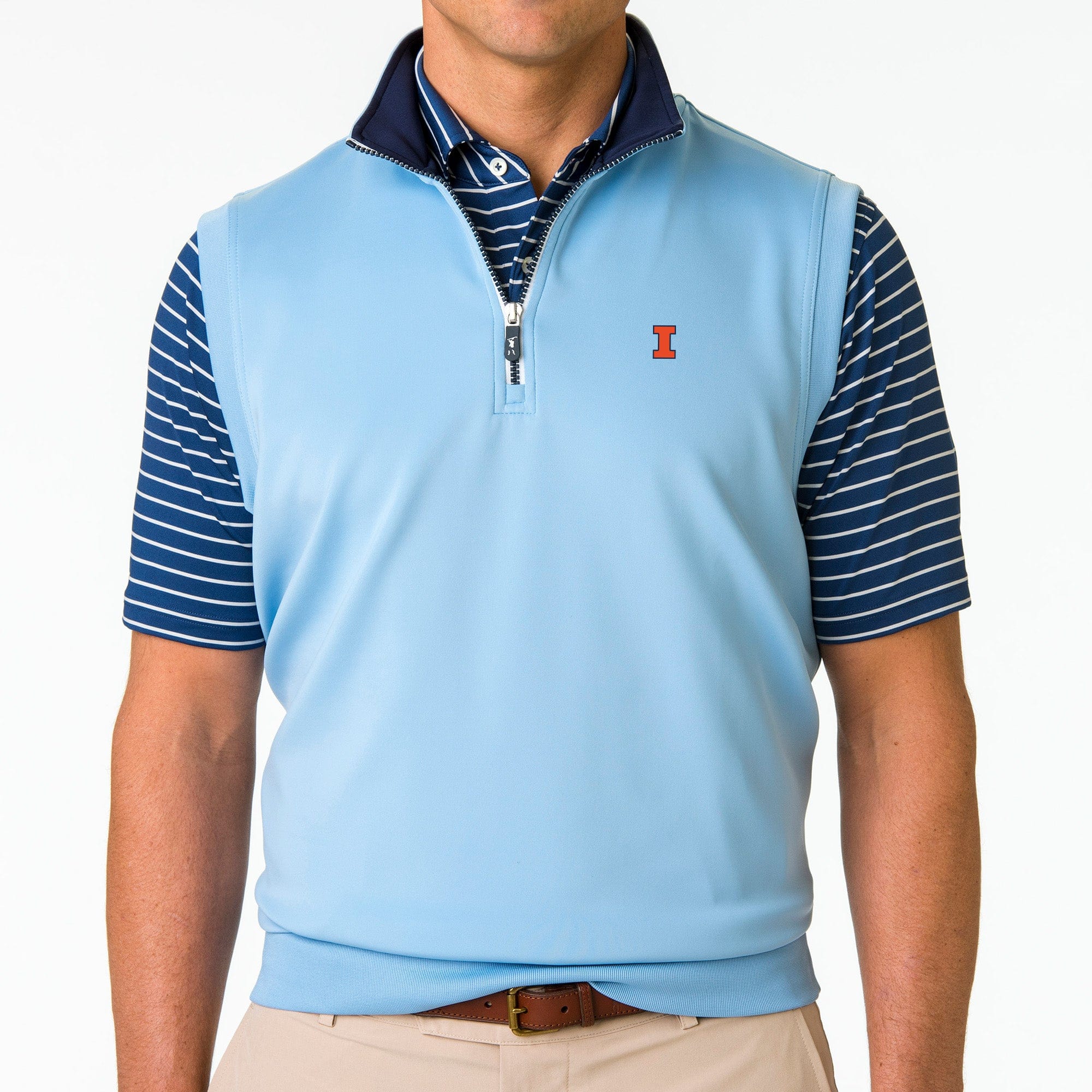 Illinois Collegiate Caves Solid Quarter Zip Vest - Comfortable & Stylish for Outdoor Activities, Hiking, and Campus Wear