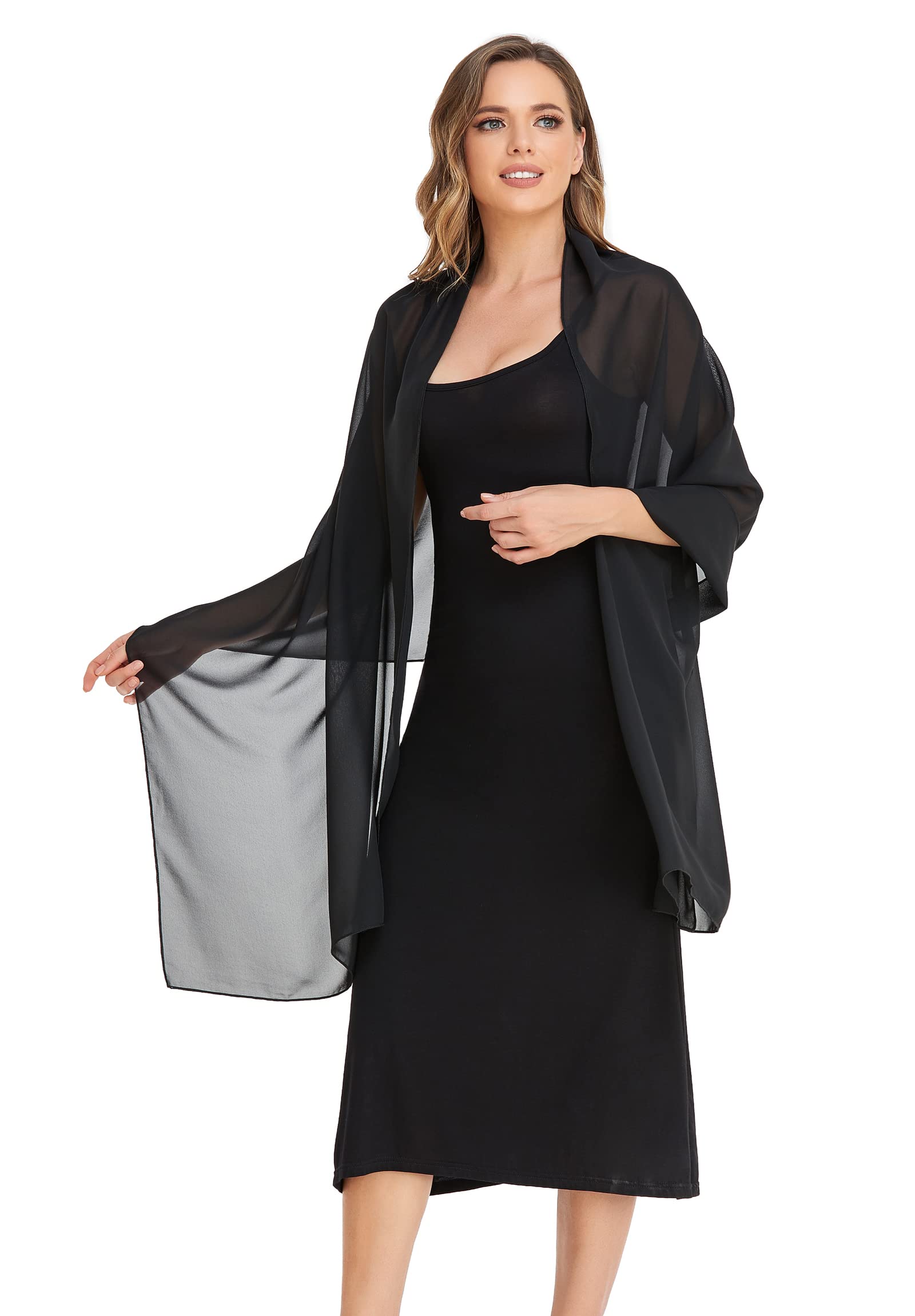 Elegant Chiffon Shawls for Women - Soft Silky Bridal Wraps & Evening Dress Scarves | Perfect for Weddings, Parties & Formal Occasions