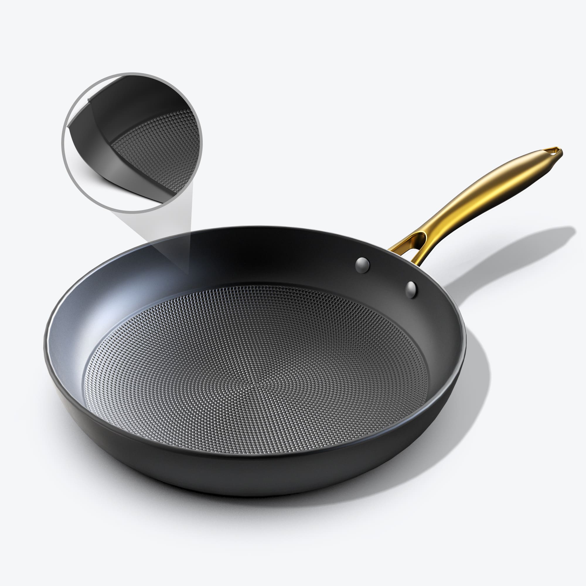 Nonstick Frying Pan Set with Tempered Glass Lids & Ultra-Sharp Knife Set - 10-Piece Kitchen Cookware Bundle for Sautéing, Frying & Meal Prep | Perfect for Home Chefs & Cooking Enthusiasts