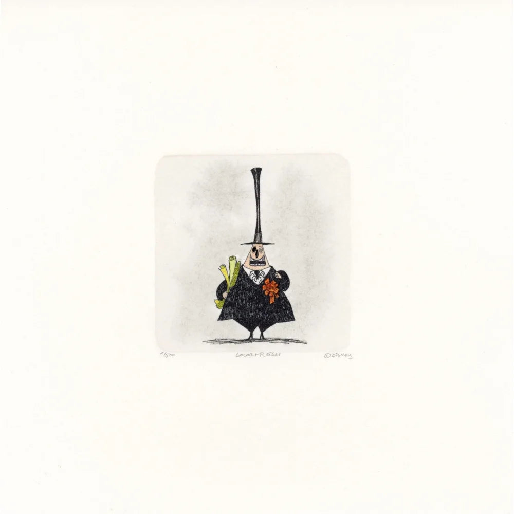 Mayor Nightmare Before Christmas Sowa & Reiser #D/500 Hand Painted Etching Art - Limited Edition Collectible for Disney Fans, Halloween Decor, and Movie Memorabilia Display