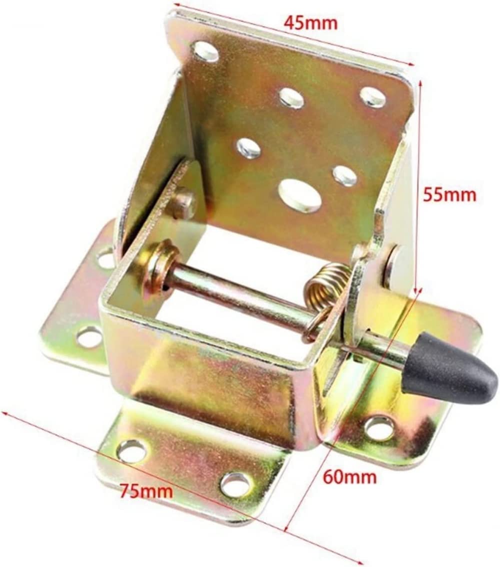 BAZAC 4-Pack Folding Chair Leg Hinges with Auto-Locking Mechanism - Heavy Duty Iron Hinges for DIY Chair Repair, Industrial Garage Storage, and Bed Leg Replacement | Perfect for Home Furniture Restoration and Workshop Projects