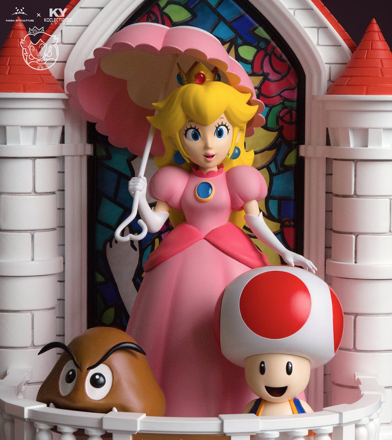 Panda Studio x KY Kollectibles Princess Peach Figure - Super Mario Bros Collectible Doll for Fans & Gamers | Perfect for Display, Gift Giving & Anime Collections