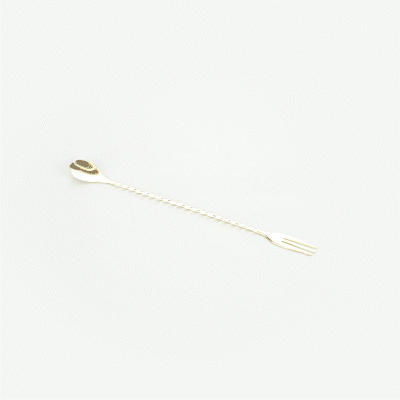 Premium Gold Plated Stainless Steel Trident Bar Spoon - 12 Inch Bartending Tool for Mixing Cocktails - Perfect for Home Bars, Professional Bartenders & Cocktail Enthusiasts