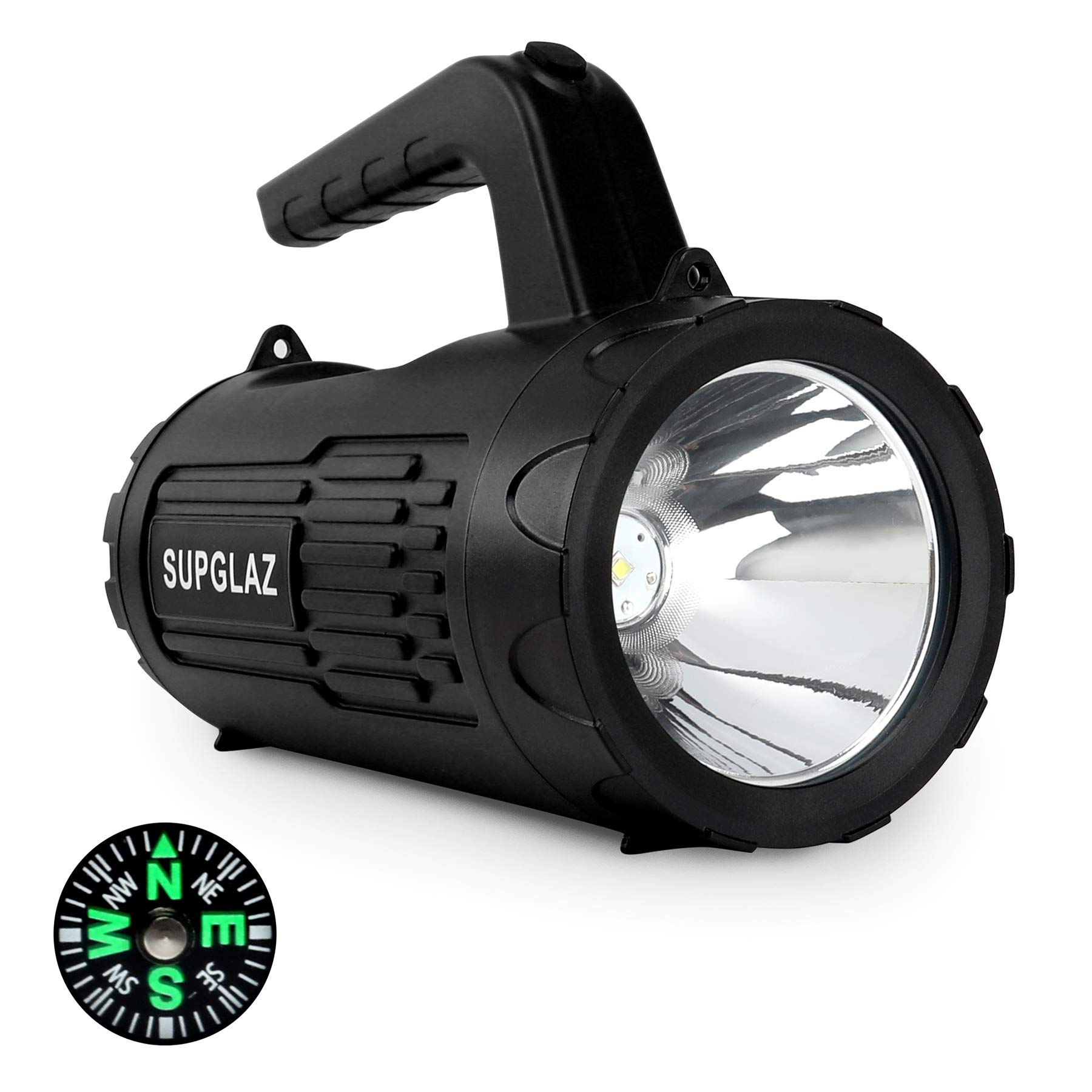 SUPGLAZ 7000mAh Rechargeable Flashlight - 1000 Lumens, IPX5 Waterproof, High Power LED, Emergency Power Bank - Perfect for Camping, Hiking, Power Outages & Outdoor Adventures