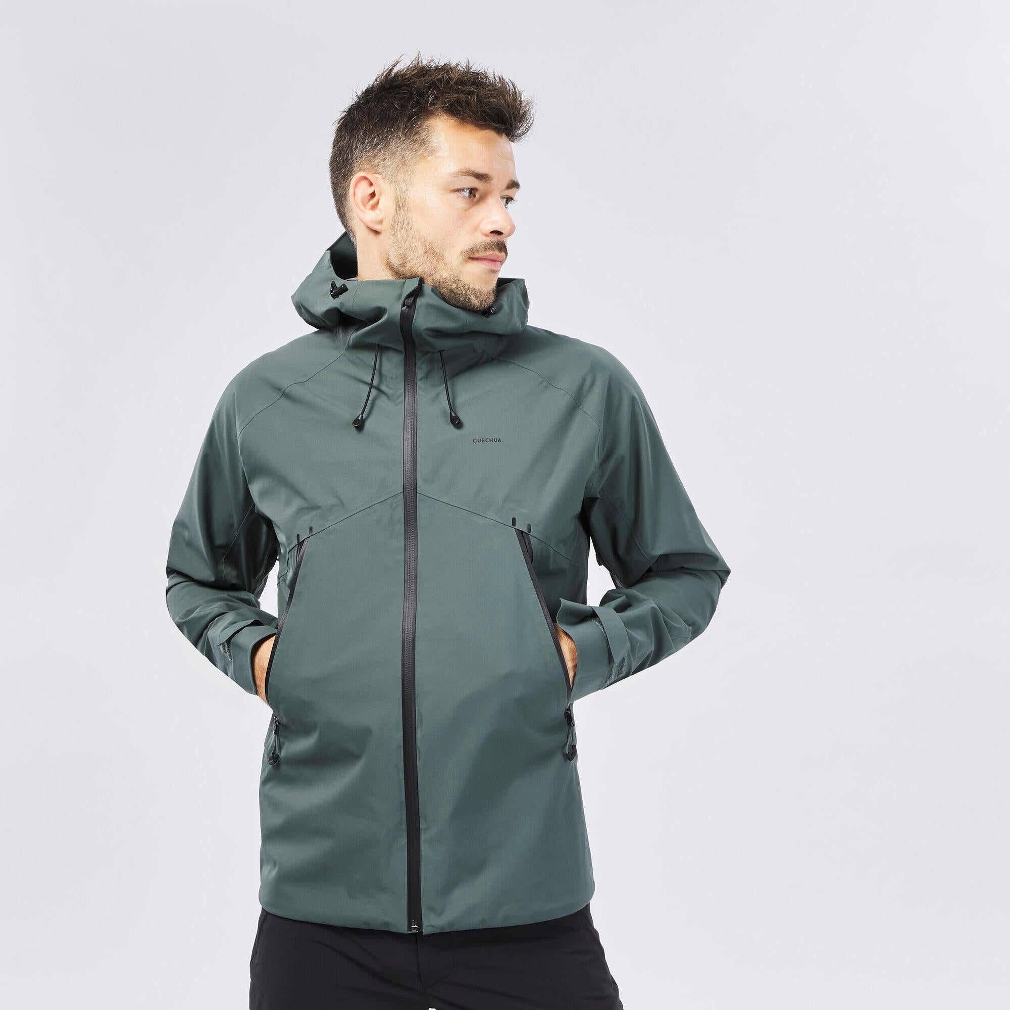 Quechua Men's MH500 Lightweight Waterproof Hiking Jacket - Outdoor Trekking, Camping & Mountain Climbing Gear