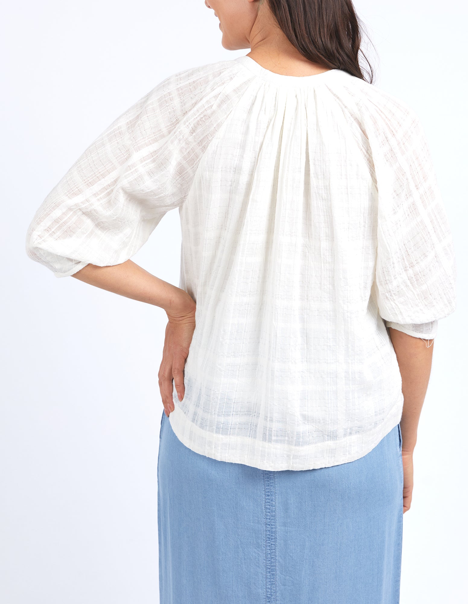 Elm Isabella Blouse - Soft Marshmallow Pink Women's Tops for Casual Wear & Office Outfits | Flowy Loose Fit Shirt with Ruffled Sleeves